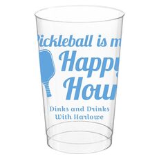 Pickleball Is My Happy Hour Clear Plastic Cups