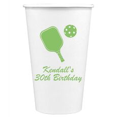 Pickleball Paddle Paper Coffee Cups