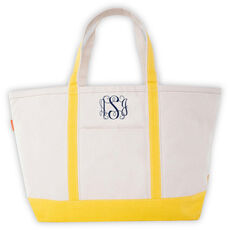 Personalized Yellow Large Trimmed Classic Tote
