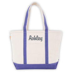 Personalized Medium Violet Trimmed Classic Tote