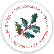 Holly Round Address Labels