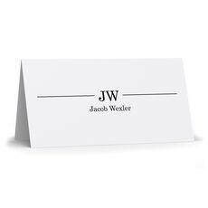 Executive Initials Folded Monarch Cards - Raised Ink