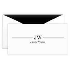 Executive Initials Folded Monarch Cards - Raised Ink