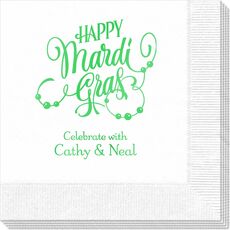 Happy Mardi Gras Beads Napkins