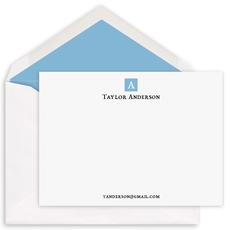 Classic Square Initial Flat Note Cards