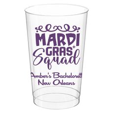 Mardi Gras Squad Clear Plastic Cups