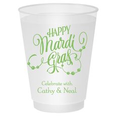 Happy Mardi Gras Beads Shatterproof Cups