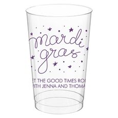 Mardi Gras Stars Clear Plastic Cups