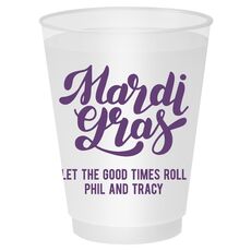 Bold Script Mardi Gras Shatterproof Cups