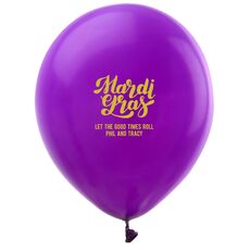 Bold Script Mardi Gras Latex Balloons