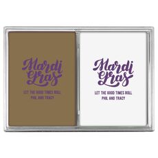 Bold Script Mardi Gras Double Deck Playing Cards