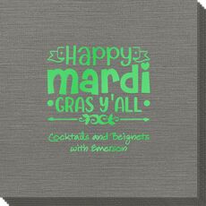 Happy Mardi Gras Y'All Bamboo Luxe Napkins