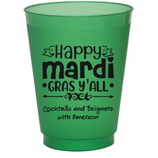 Happy Mardi Gras Y'All Colored Shatterproof Cups