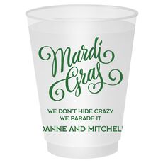 Mardi Gras Script Shatterproof Cups