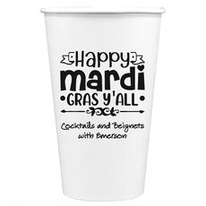 Happy Mardi Gras Y'All Paper Coffee Cups