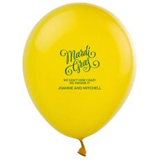 Mardi Gras Script Latex Balloons