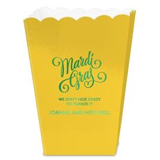 Mardi Gras Script Mini Popcorn Boxes