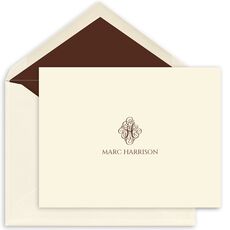 Ornate Initial Folded Note Cards