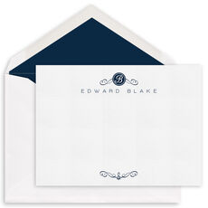 Scroll Initial Flat Note Cards