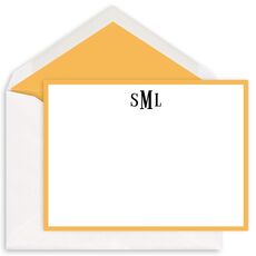 Essential Border Monogram Flat Note Cards