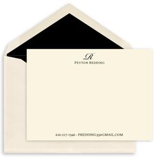 Elegant Script Initial Flat Note Cards
