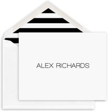 Modern Large Name Folded Note Cards