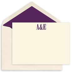 Bold Initials Flat Note Cards