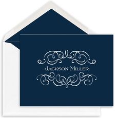 Ornate Scroll Folded Note Cards