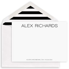 Modern Large Name Flat Note Cards