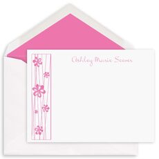 Floral Accent Flat Note Cards
