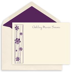 Floral Accent Flat Note Cards