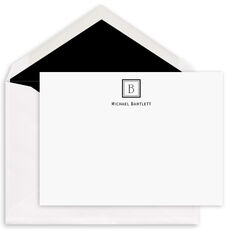 Initial Square Flat Note Cards