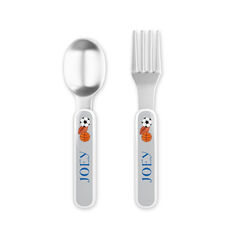 Sports Fan Toddler Stainless Steel Fork and Spoon Set