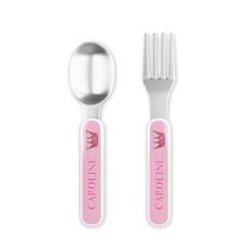 Little Princess Toddler Stainless Steel Fork and Spoon Set