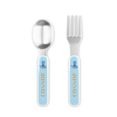 Under The Sea Toddler Stainless Steel Fork and Spoon Set