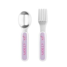 Poodles in Paris Toddler Stainless Steel Fork and Spoon Set