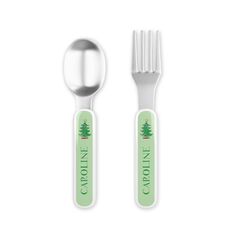 Christmas Tree Toddler Stainless Steel Fork and Spoon Set