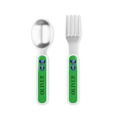 On Your Mark Toddler Stainless Steel Fork and Spoon Set