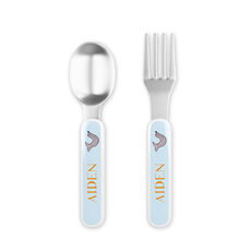 Zoo Friends Toddler Stainless Steel Fork and Spoon Set