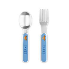 Vroom Vroom Toddler Stainless Steel Fork and Spoon Set