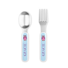What A Hoot Toddler Stainless Steel Fork and Spoon Set