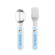 Wild Flowers Toddler Stainless Steel Fork and Spoon Set