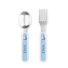 Set Sail Toddler Stainless Steel Fork and Spoon Set