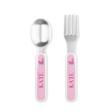 Preppy Whale Toddler Stainless Steel Fork and Spoon Set