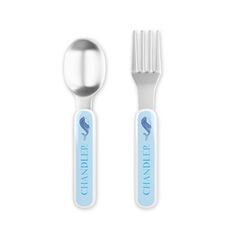 Ocean Life Toddler Stainless Steel Fork and Spoon Set