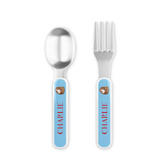 Slugger Toddler Stainless Steel Fork and Spoon Set