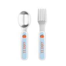 Fall Fling Toddler Stainless Steel Fork and Spoon Set