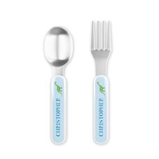 Dinomite Toddler Stainless Steel Fork and Spoon Set