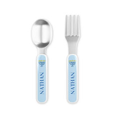 Hanukkah Toddler Stainless Steel Fork and Spoon Set