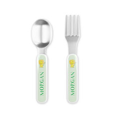 Safari Toddler Stainless Steel Fork and Spoon Set